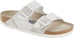 Birkenstock Arizona Soft Footbed -Famous Shoe Store birkenstock arizona soft footbed desert soil geo camo snow white birko flor 1024871 75340.1700929795