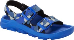 Birkenstock Children's Mogami -Famous Shoe Store birkenstock childrens mogami camo ultra blue birko flor 1023616 02999.1686263419