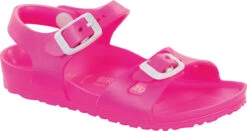 Birkenstock Children's Rio Essentials -Famous Shoe Store birkenstock childrens rio essentials neon pink eva 126163 96440.1644859929