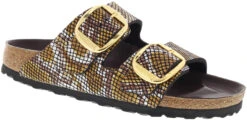 Birkenstock Women's Arizona Big Buckle -Famous Shoe Store birkenstock womens arizona big buckle python brown microfiber 1018119 55115.1645836299