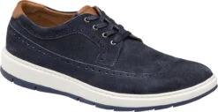 Johnston & Murphy Elliston Wingtip -Famous Shoe Store johnston murphy mens elliston wingtip navy suede 25 3097 46036.1567721392